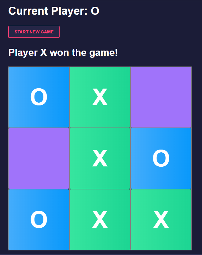 Example of the final tic-tac-toe PWA deployed in this section