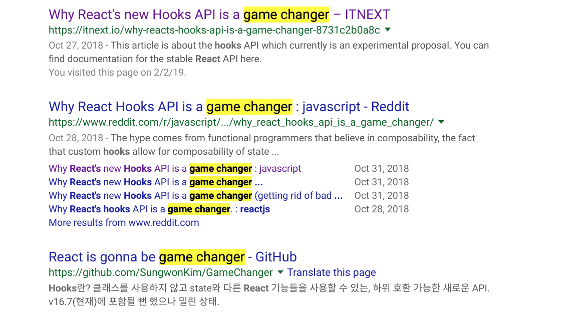 React hooks game changer results
