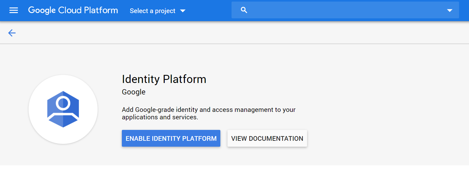 Enable Identity Platform on Google cloud