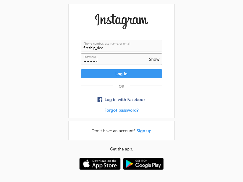 Sign into a real Instagram account with Puppeteer.