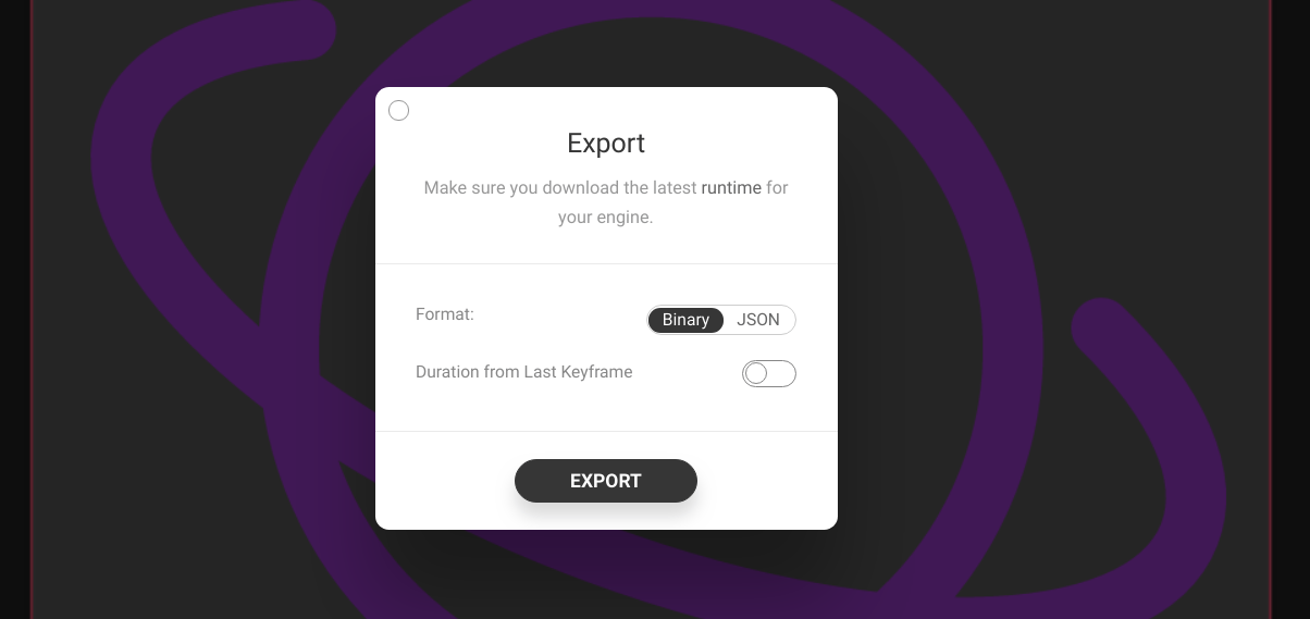 Export the binary file from Flare