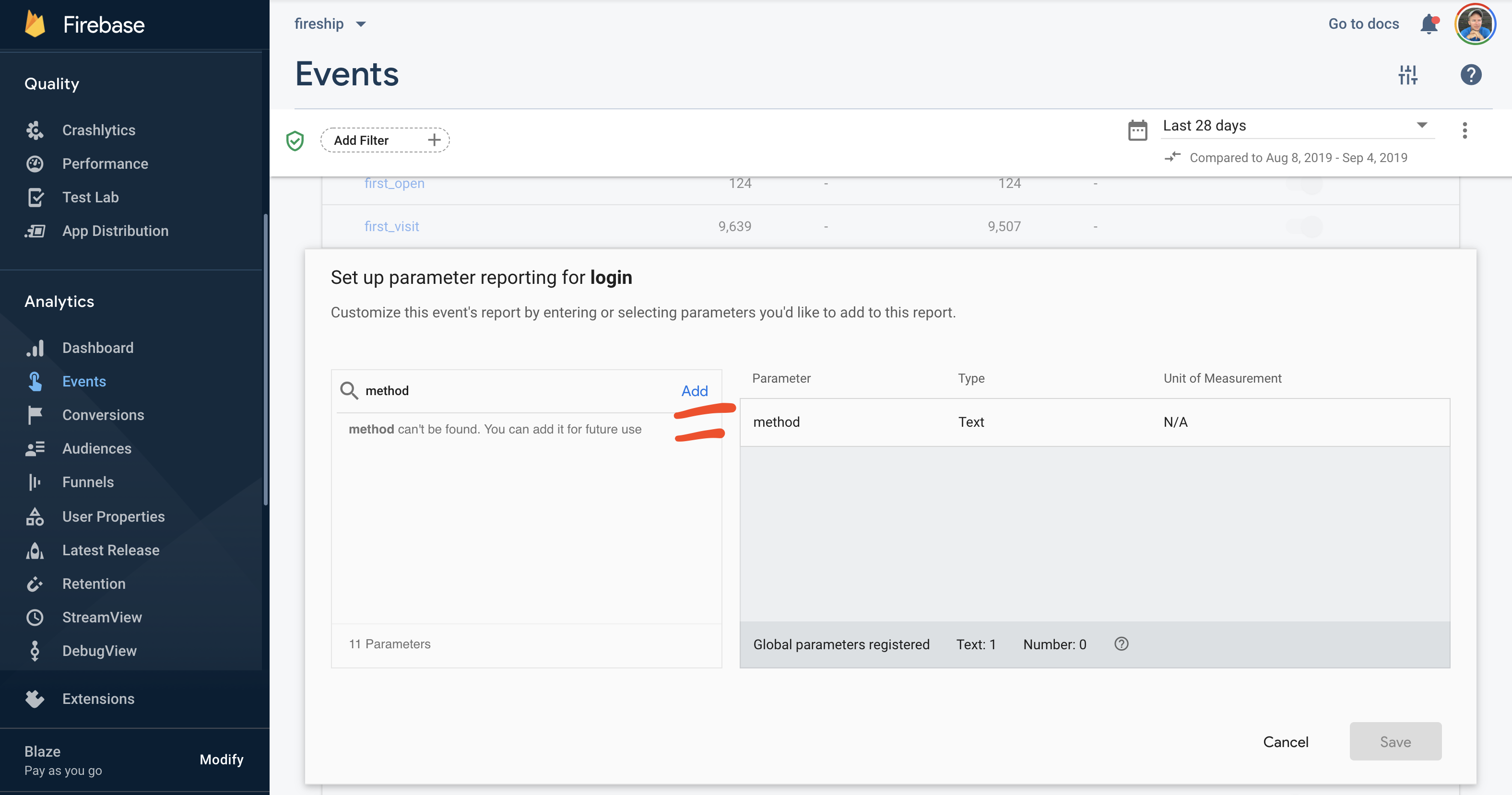 Reporting for Google Analytics params on custom events