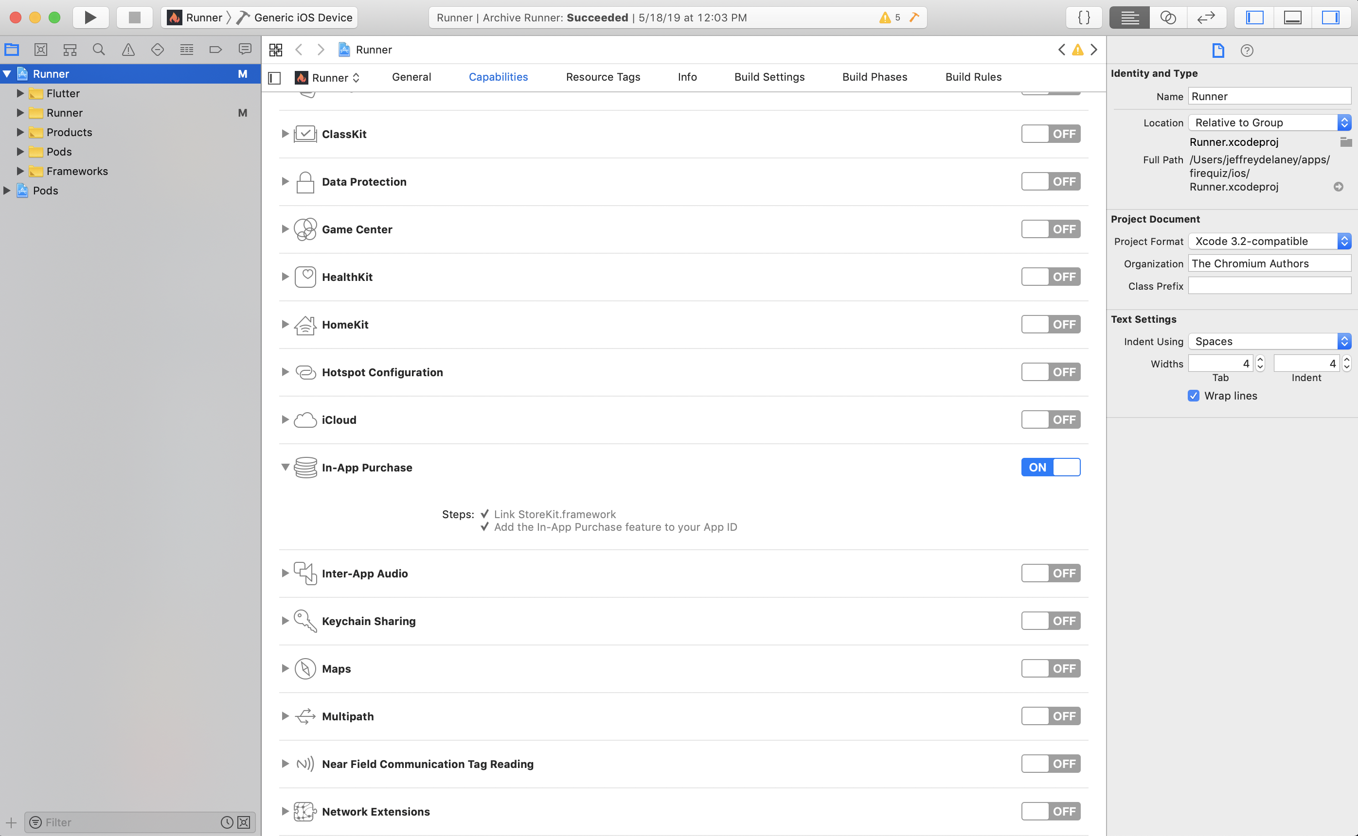 Enable In App Purchases in Xcode