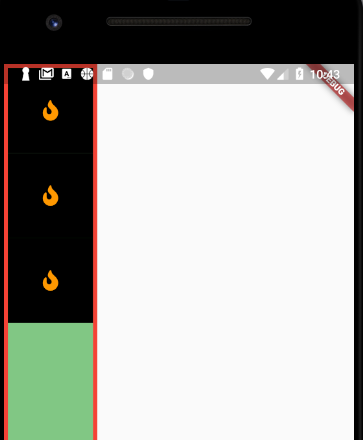 column of three boxes in Flutter