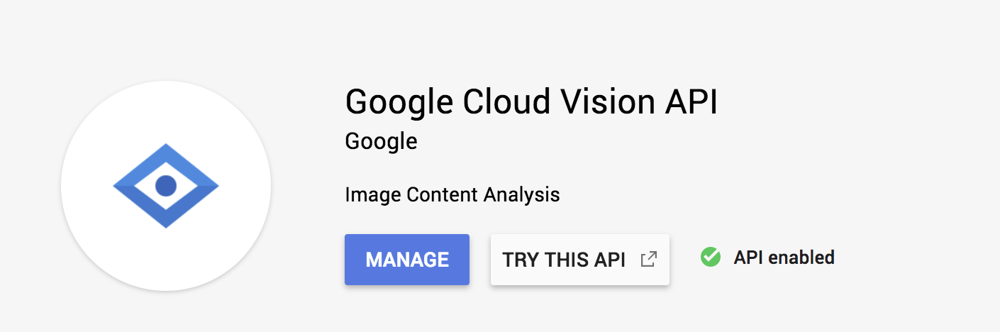 Enable cloud vision from the GCP console