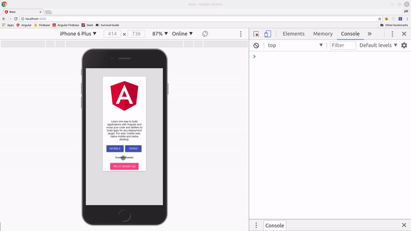HammerJS demo with Angular Material Animations