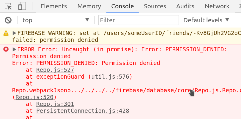 Permission denied with firebase database rules