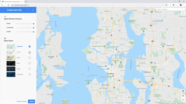 Use the Google Maps Wizard to customize your app with ease